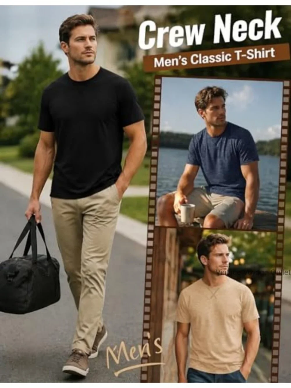 Men's Crew Neck Short Sleeve Tee - 4-Way Stretch